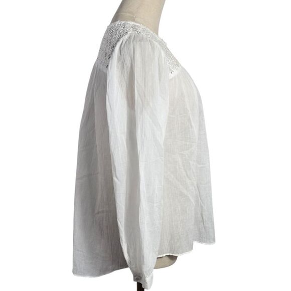 J. Crew White Cotton Boho Peasant Top - Picture 5 of 7